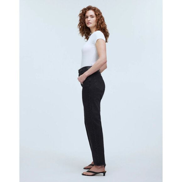 Madewell Curvy 90s Straight Jeans In Belmere Wash Womens Size 30 Black High Rise - Picture 8 of 16